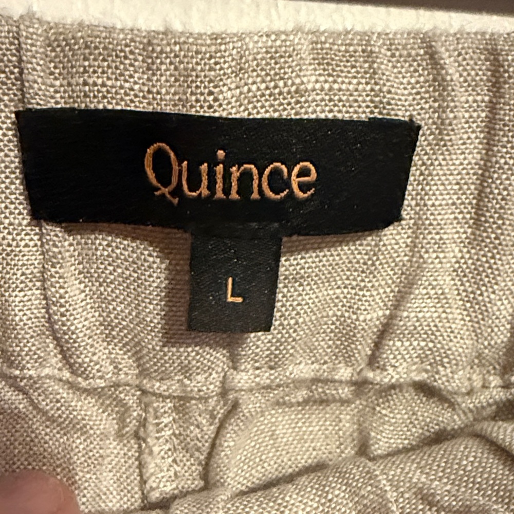 Quince Beige Linen-Blend Capris - Picture 2 of 10